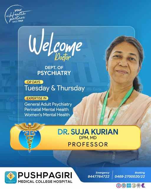 We are delighted to welcome Dr. Suja Kurian, DPM, MD, Professor, to the Department of Psychiatry.